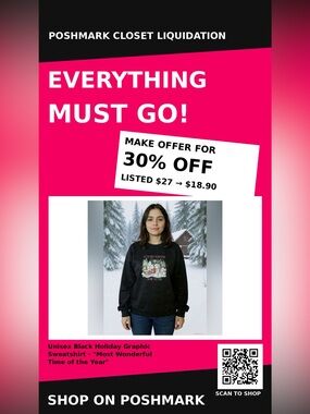 Unisex Black Holiday Graphic Sweatshirt - "Most Wonderful Time of the Year"